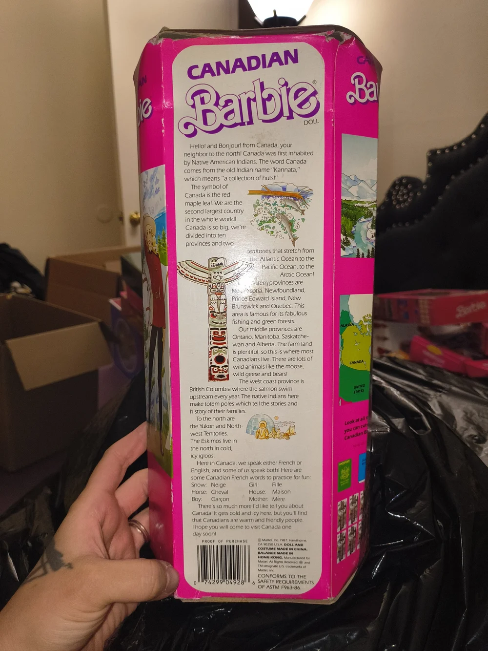 Barbie Canadian Outfit Doll in Pink Jacket and Black Pants